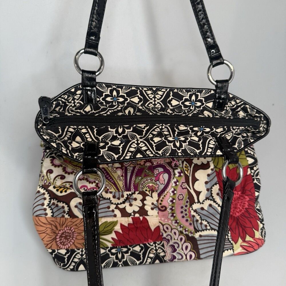 Vera Bradley Medley Patchwork Floral Shoulder Bag Tote 13x13x4.5 GUC - Picture 9 of 16